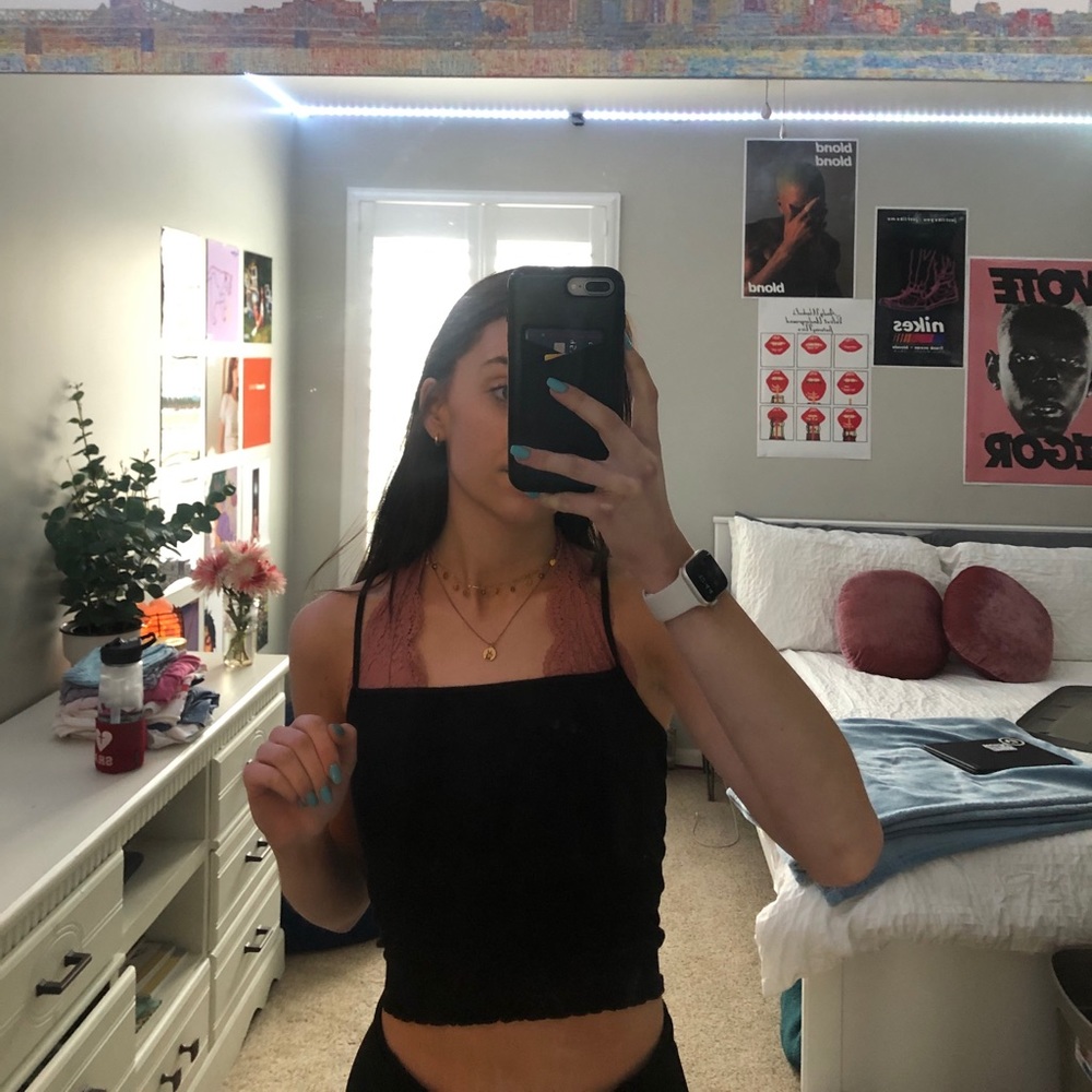 black h&m spaghetti strap tank top